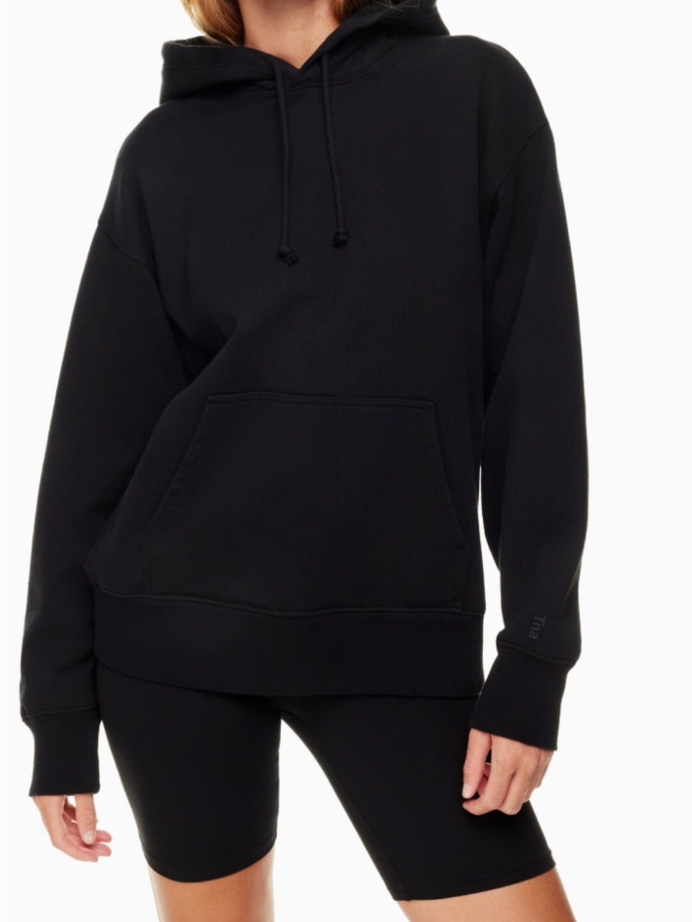 Aritzia TNA Cozy Fleece Boyfriend Hoodie in Black Size S